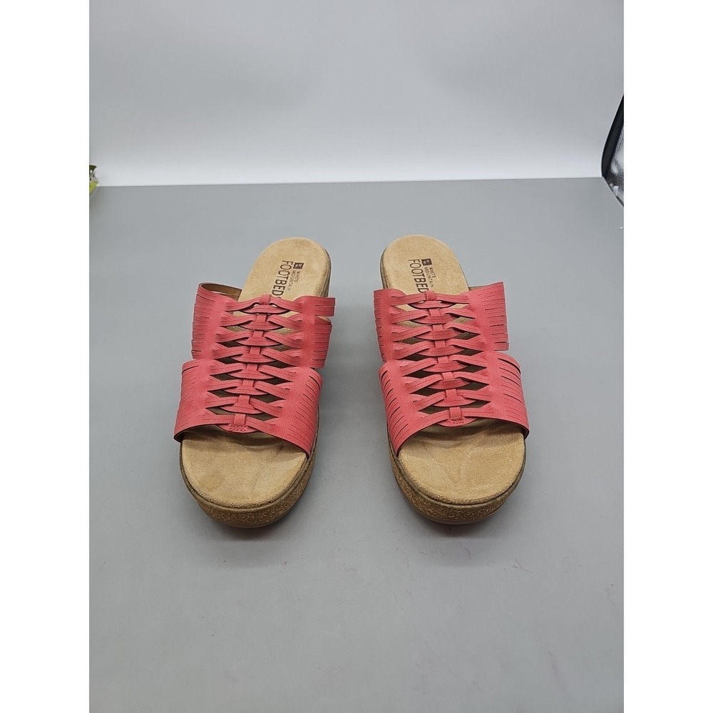 New WHITE MOUNTAIN Women's‎ Sz 7 Coral Crete Footbeds 2.5 inch Heeled Sandal